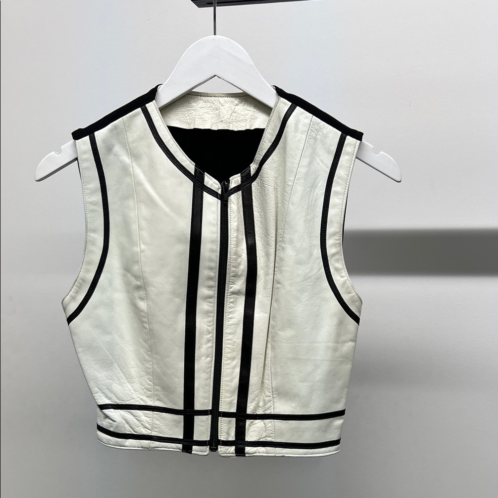 Chic Black and White Women's Zip Vest